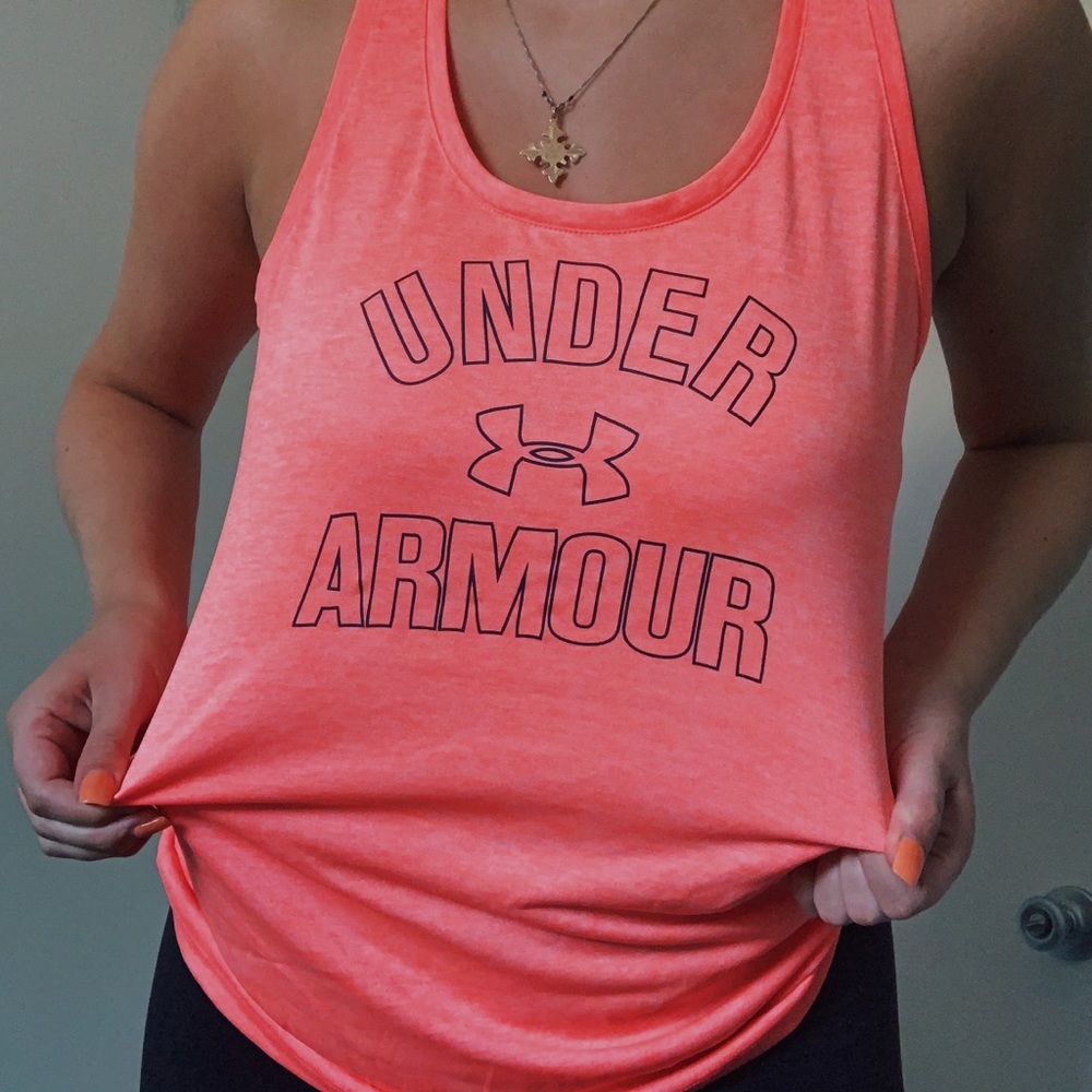 Neon Orange Racerback under armour tank